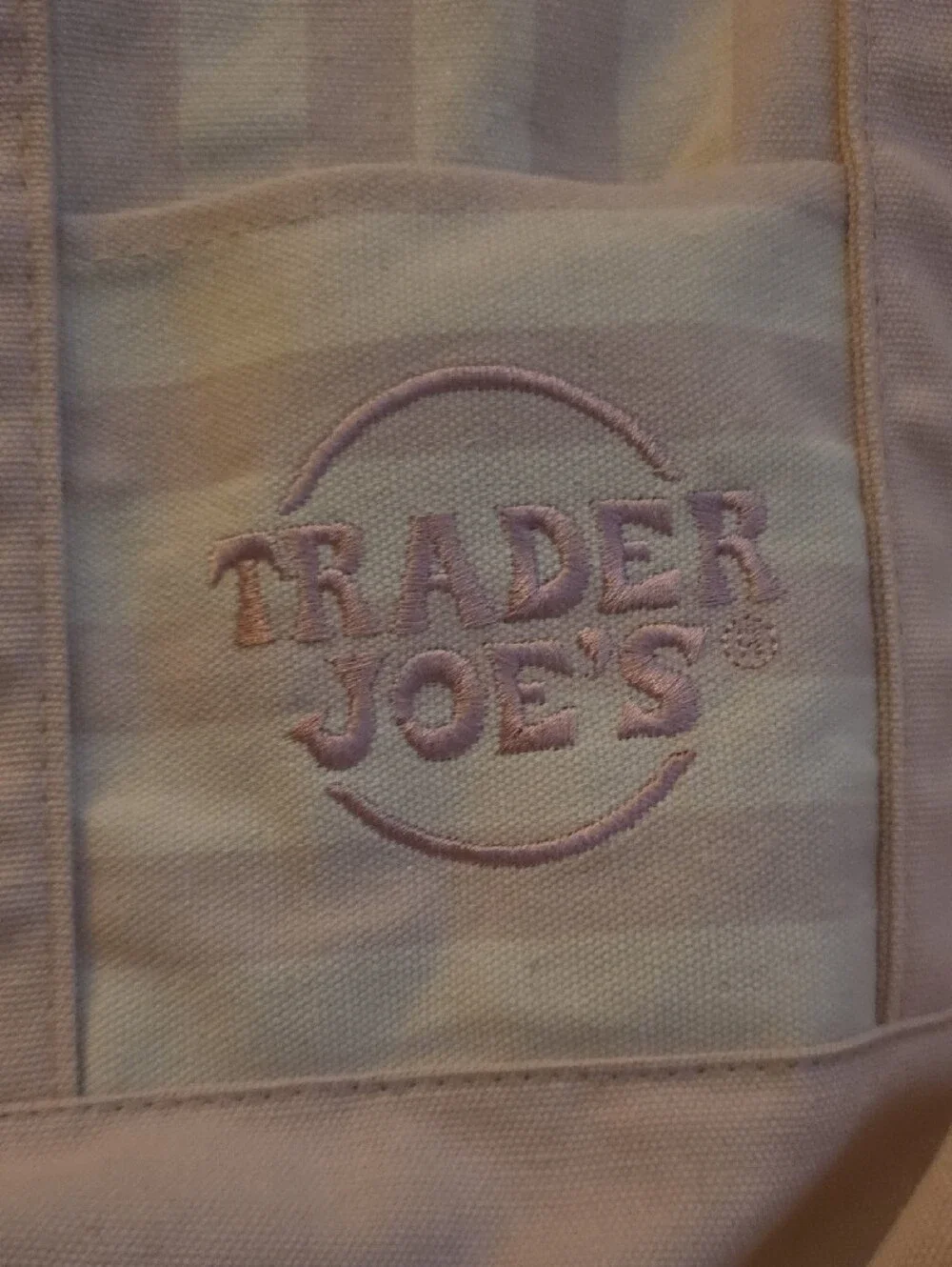 Trader Joe's Pink Stripe Canvas Tote Bag